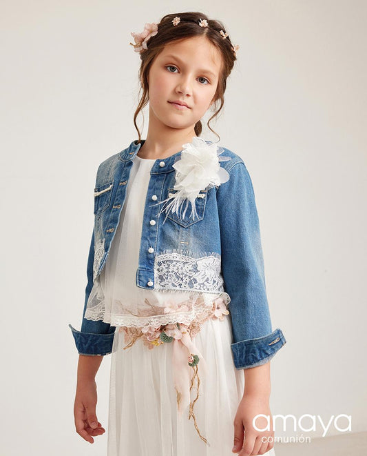 190499H Denim jacket with flower