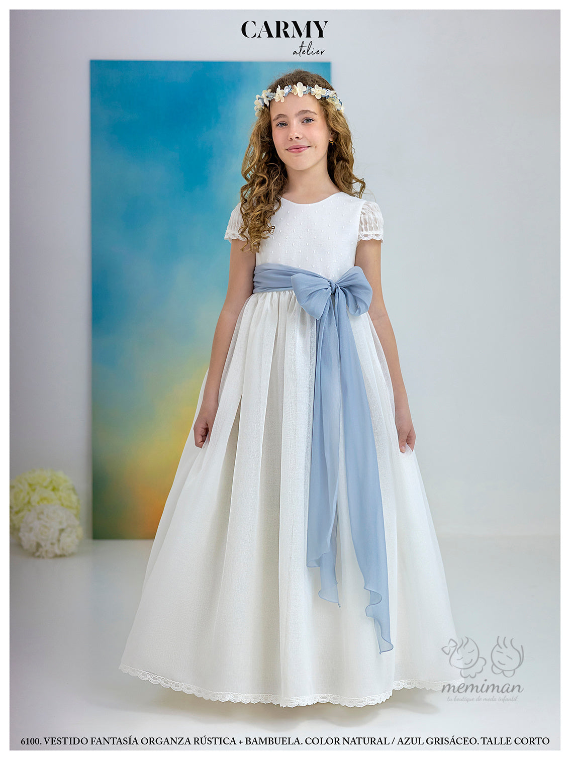 6100 Rustic Organza Communion Dress 