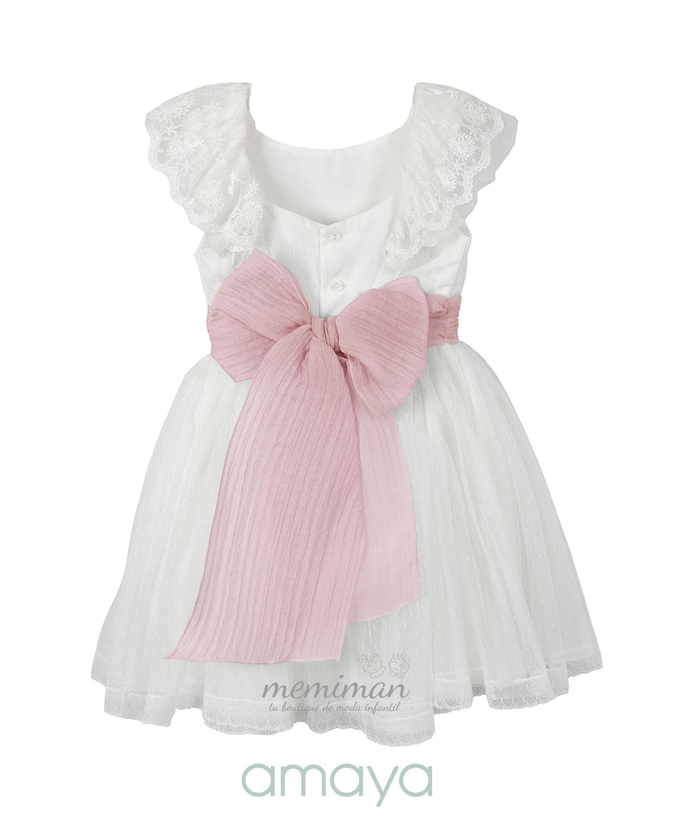 612402 Vestido infantil tul plumeti