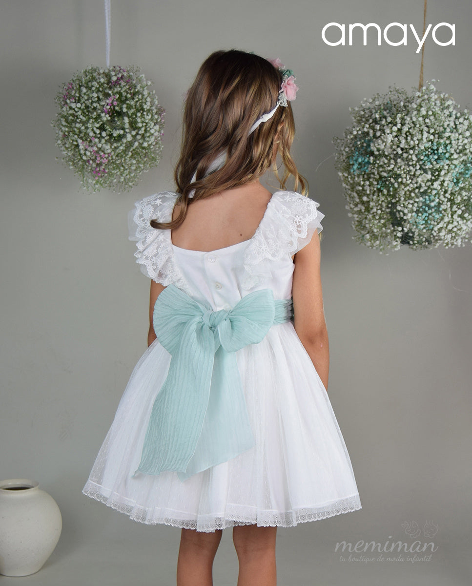 612402 Vestido infantil tul plumeti