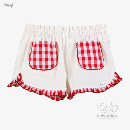 39-0616-3 Chemise à carreaux pour fille courte 