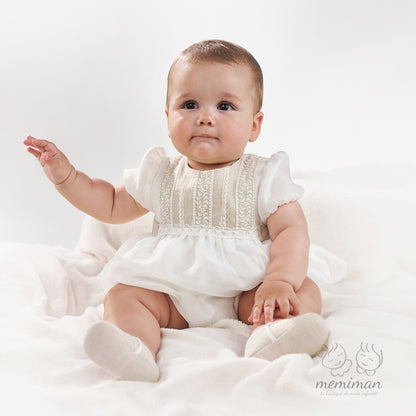 632113 Pelele Organza Manga Corta