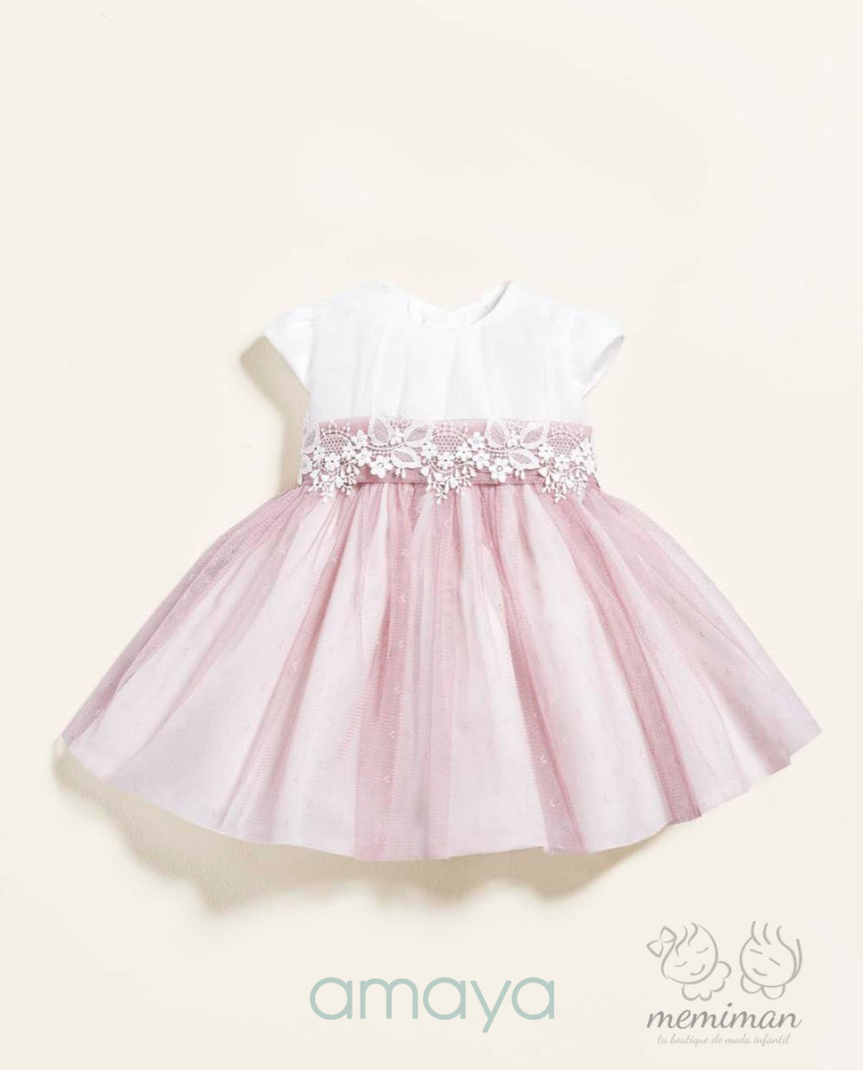 633310 Vestido Bebé Tul-Lino