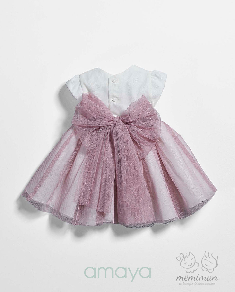 633310 Vestido Bebé Tul-Lino