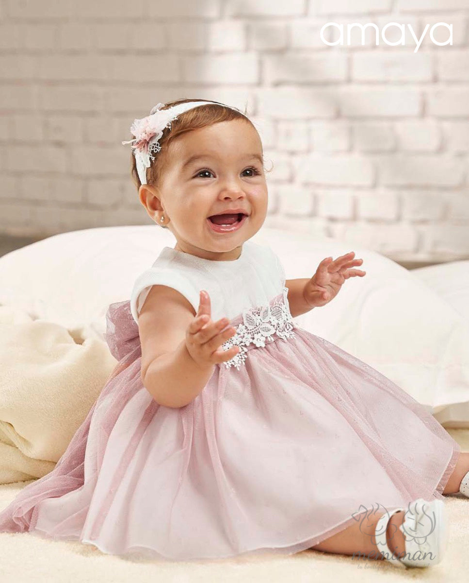 633310 Vestido Bebé Tul-Lino