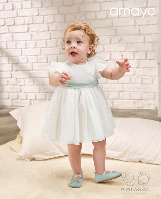 633313 Vestido Bebé Mangas Capeadas