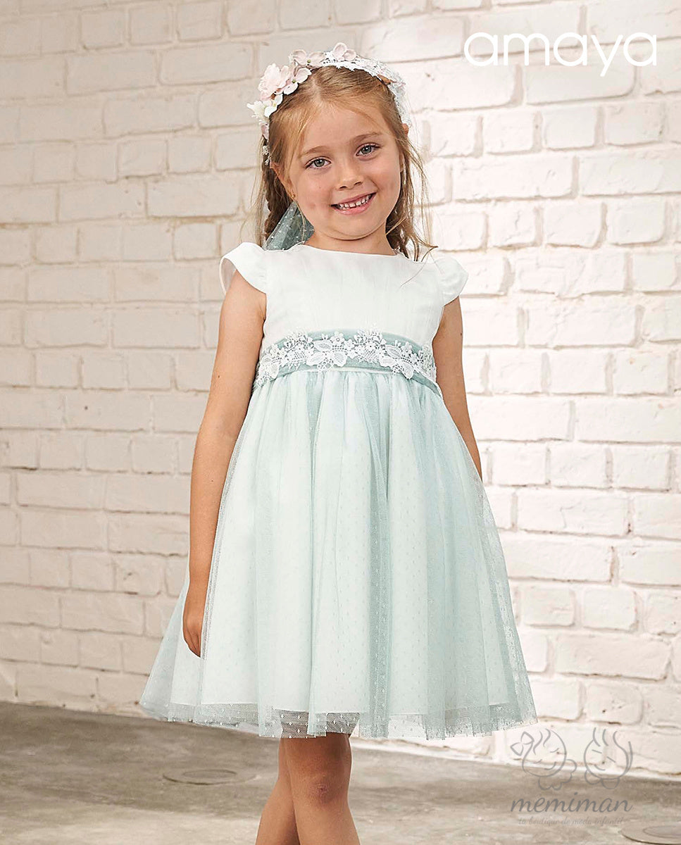 633510 Vestido Infantil Tul-Lino
