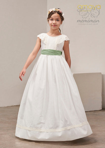 637003MD Vestido Comunión Voile Liso