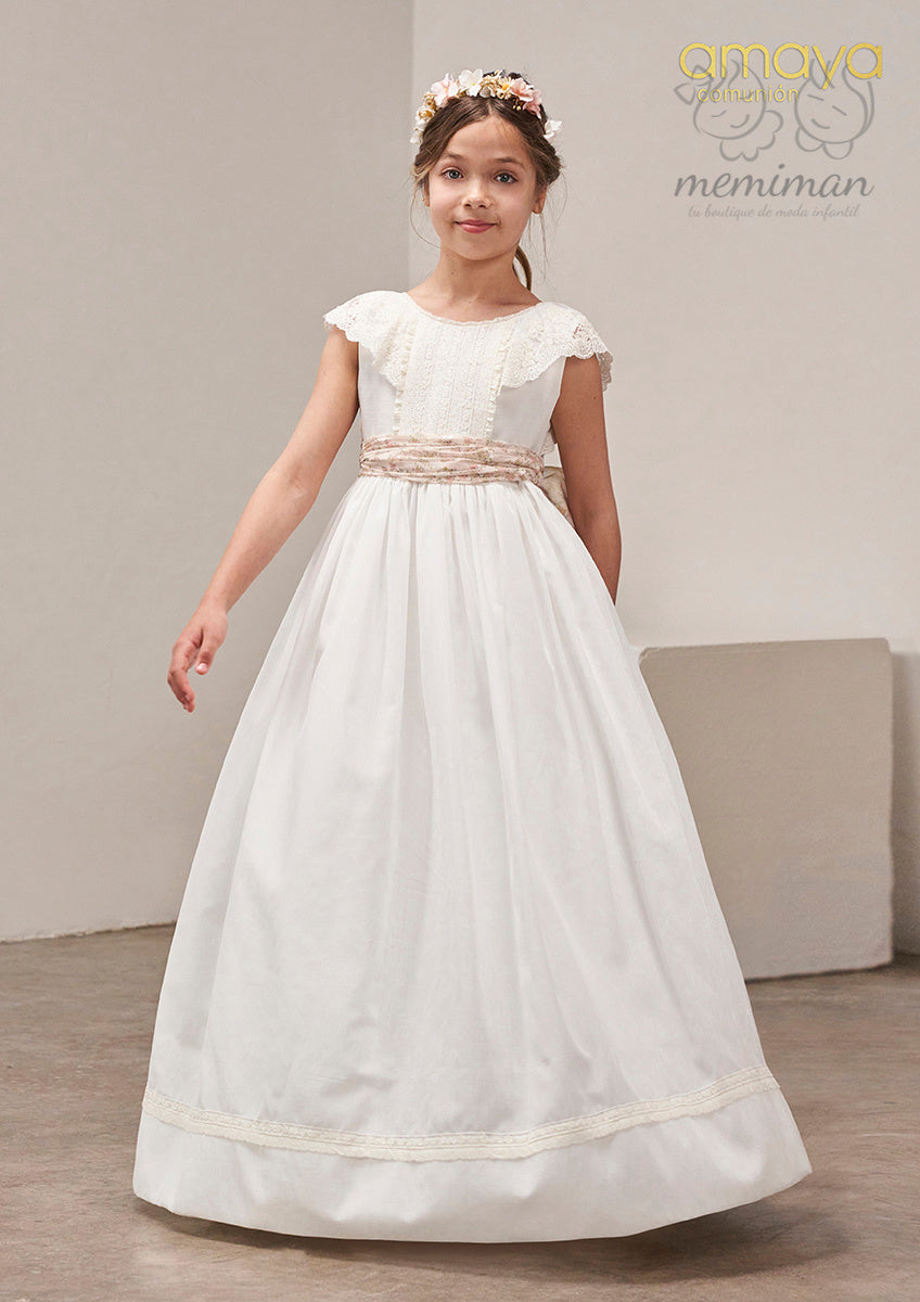 637003MD Vestido Comunión Voile Liso