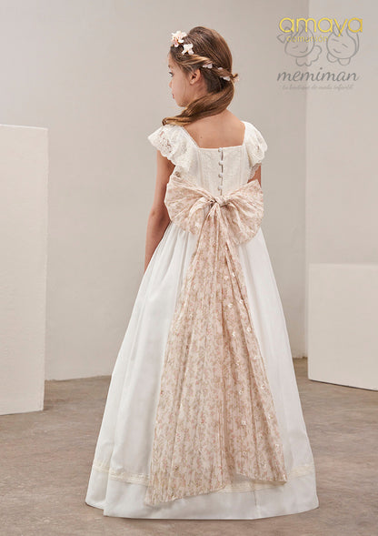 637003MD Vestido Comunión Voile Liso