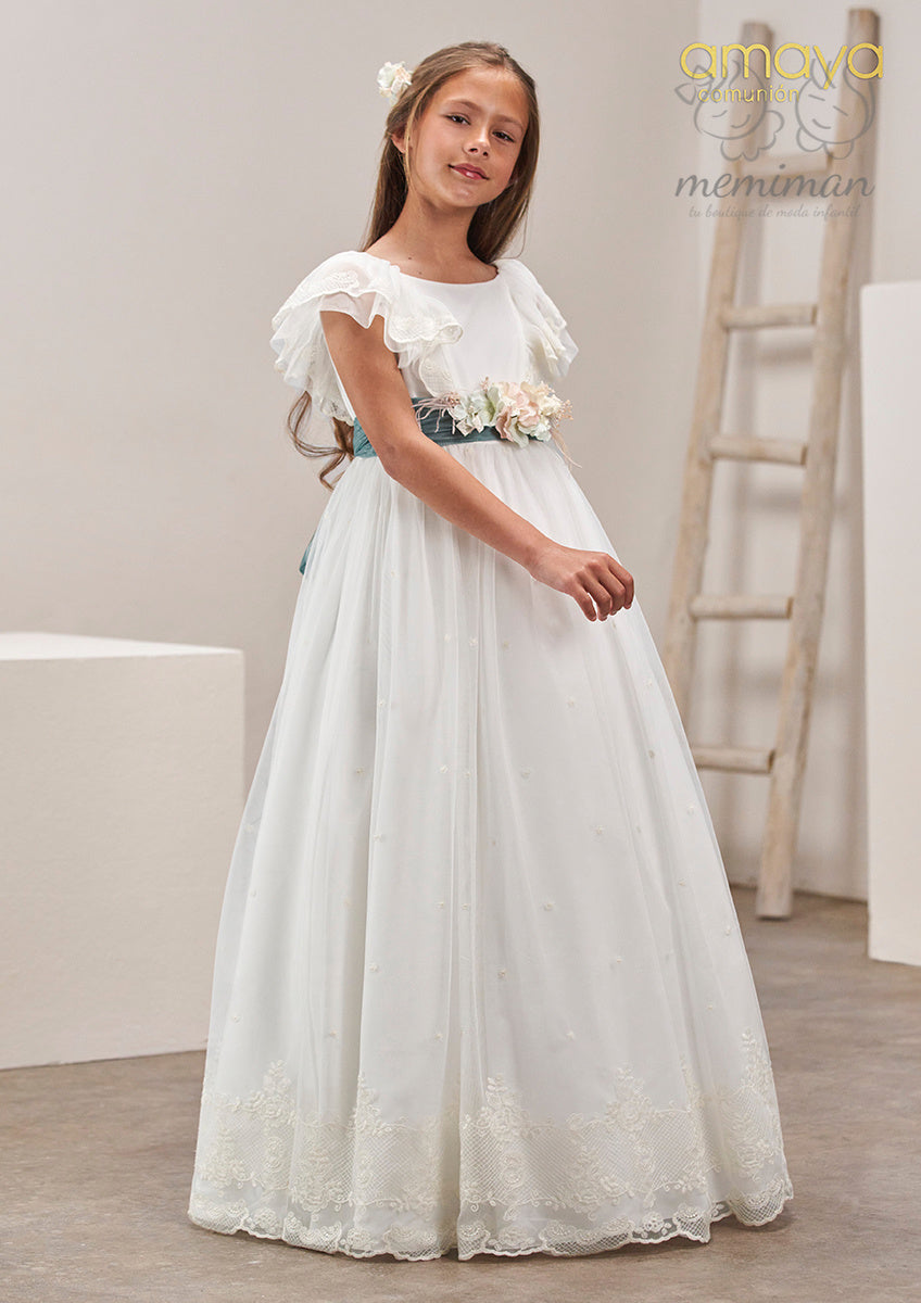 637013MC Vestido Comunión Tul Bordado
