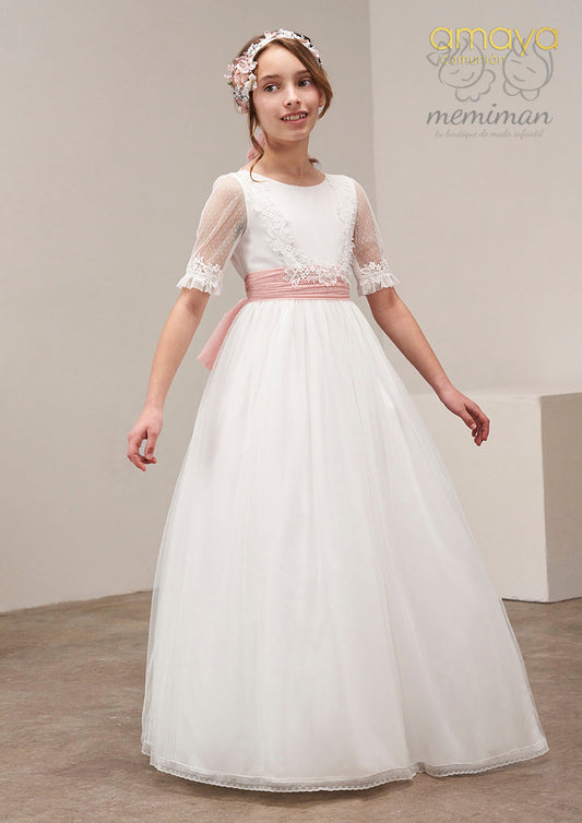 637019MD Tulle-Guipure Communion Dress 