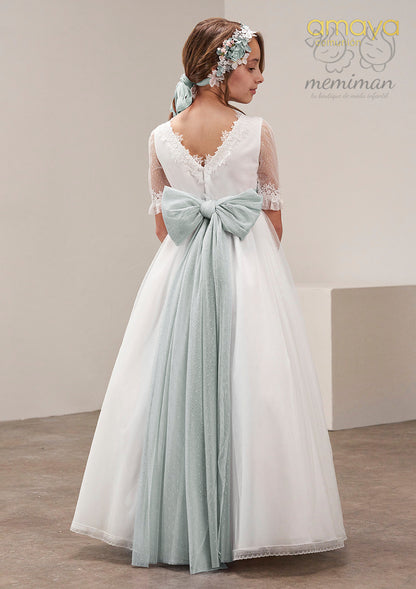 637019MD Vestido Comunión Tul-Guipur