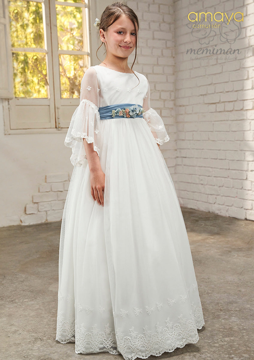 637024MF Vestido Comunión Tul Bordado