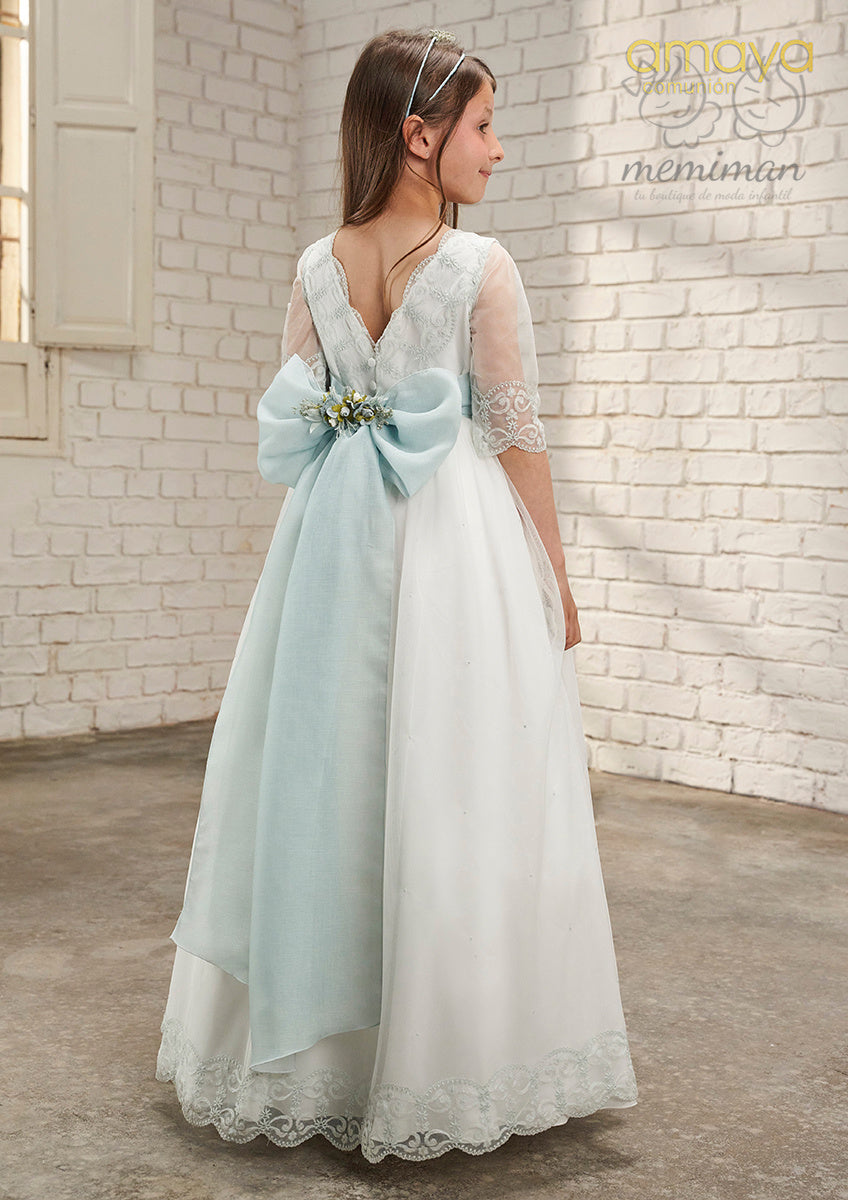 637026MD Vestido Comunión Tul Bordado