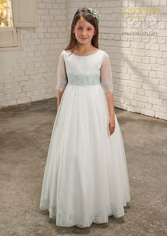 637026MD Embroidered Tulle Communion Dress 