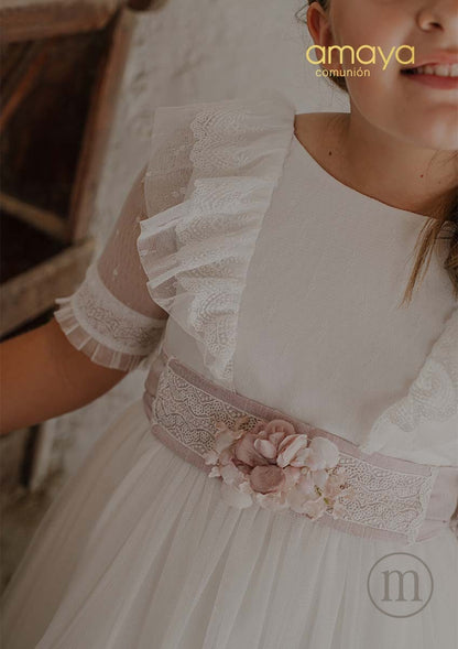657007MD Abito da Comunione in tulle