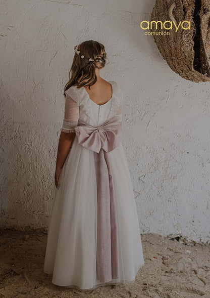 657007MD Abito da Comunione in tulle