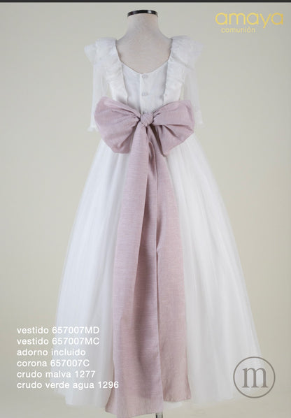 657007MD Abito da Comunione in tulle