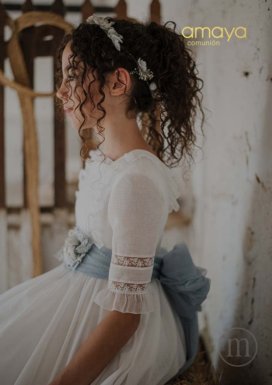 657015MD Vestido Comunión Lino