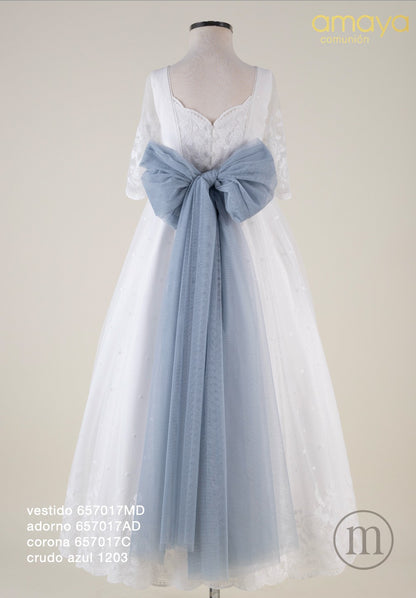 657017MD Vestido Comunión Tul Bordado