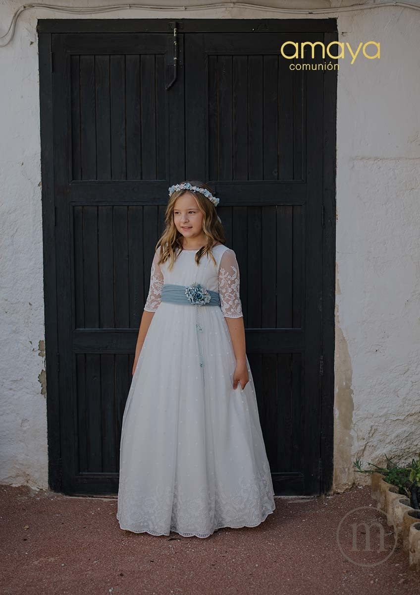 657017MD Vestido Comunión Tul Bordado