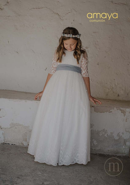 657017MD Vestido Comunión Tul Bordado