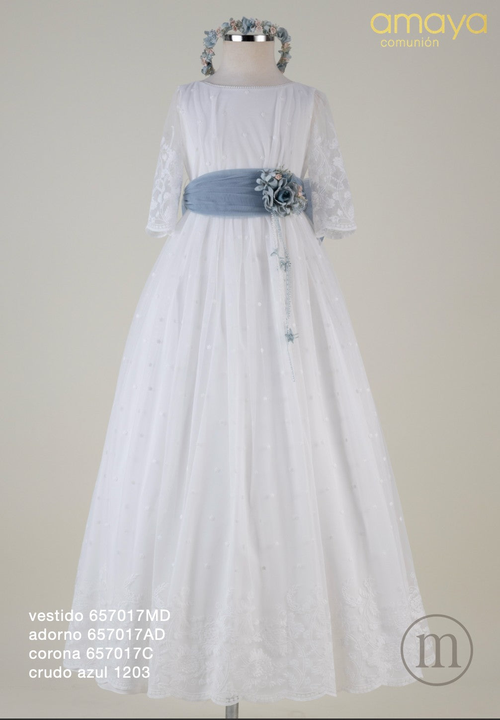 657017MD Vestido Comunión Tul Bordado