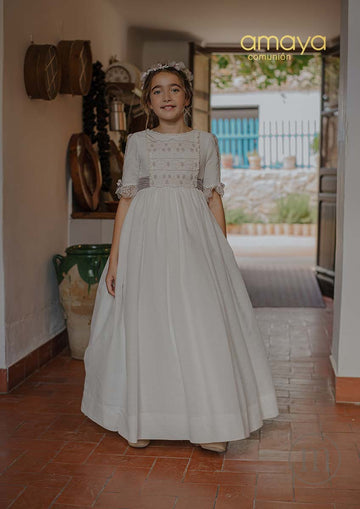 657018MD Vestido Comunión Tul Bordado