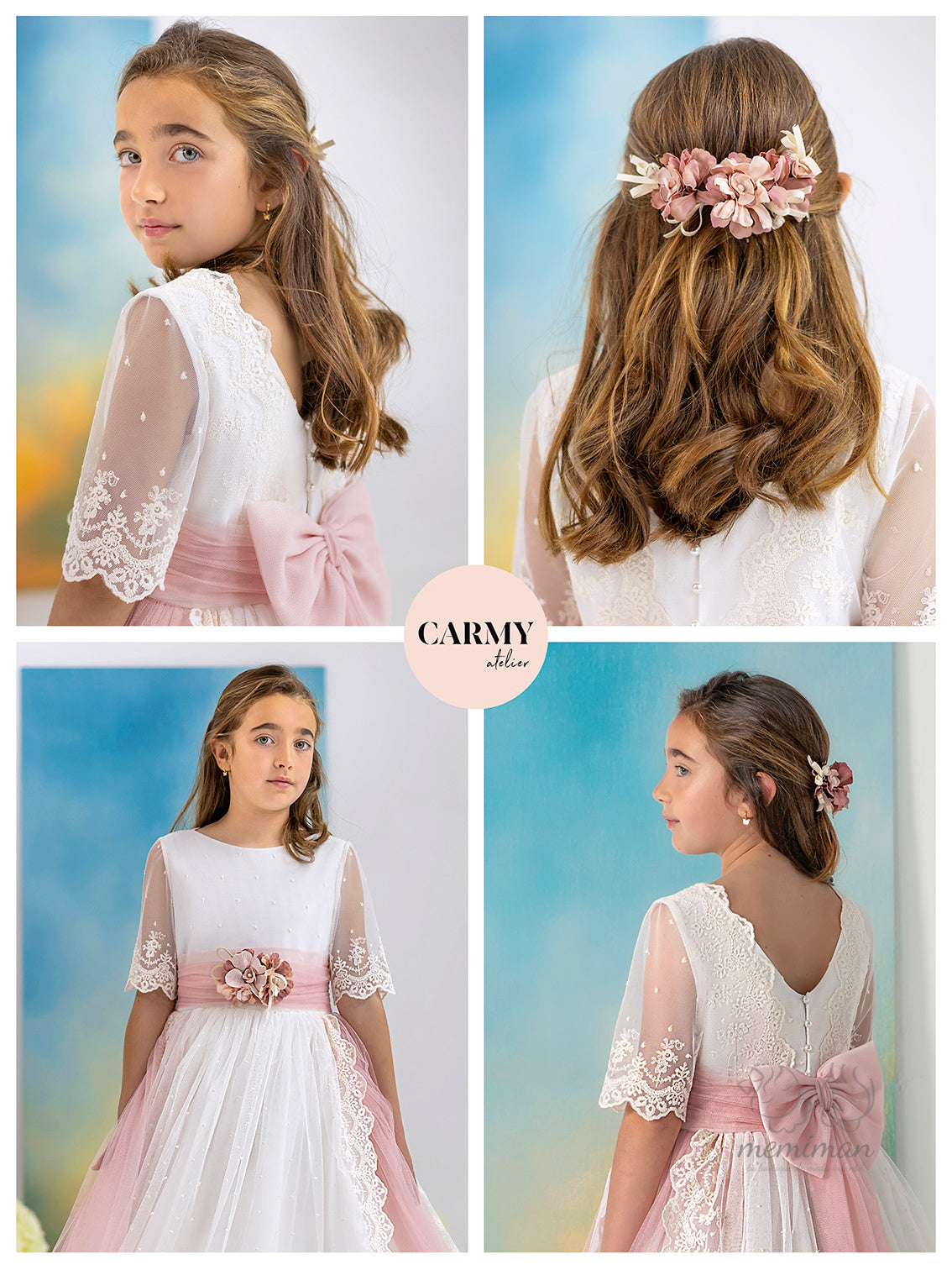 6608 Vestido Comunión Tul Bordado