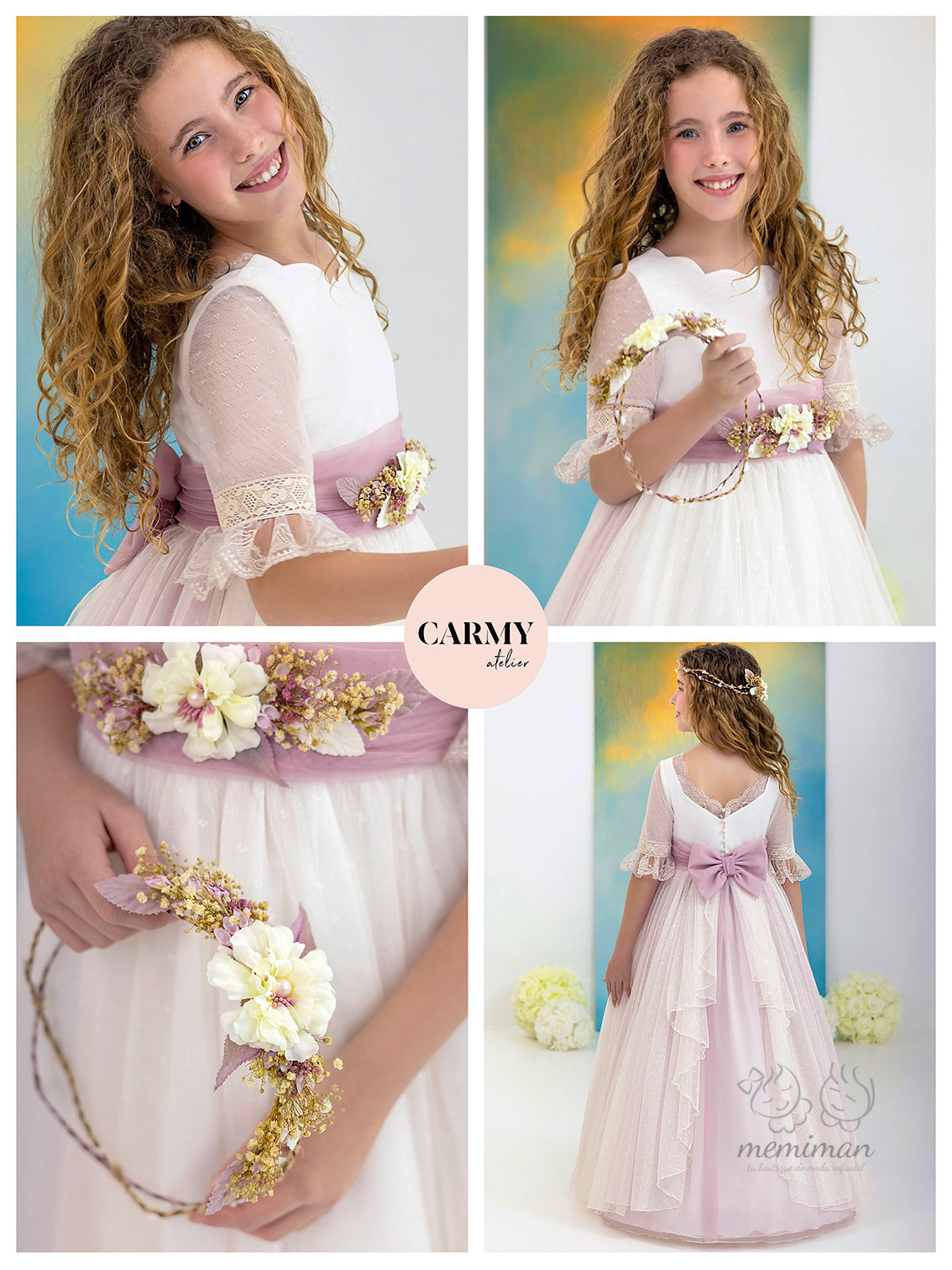 6621 Polka Dot Tulle Communion Dress 