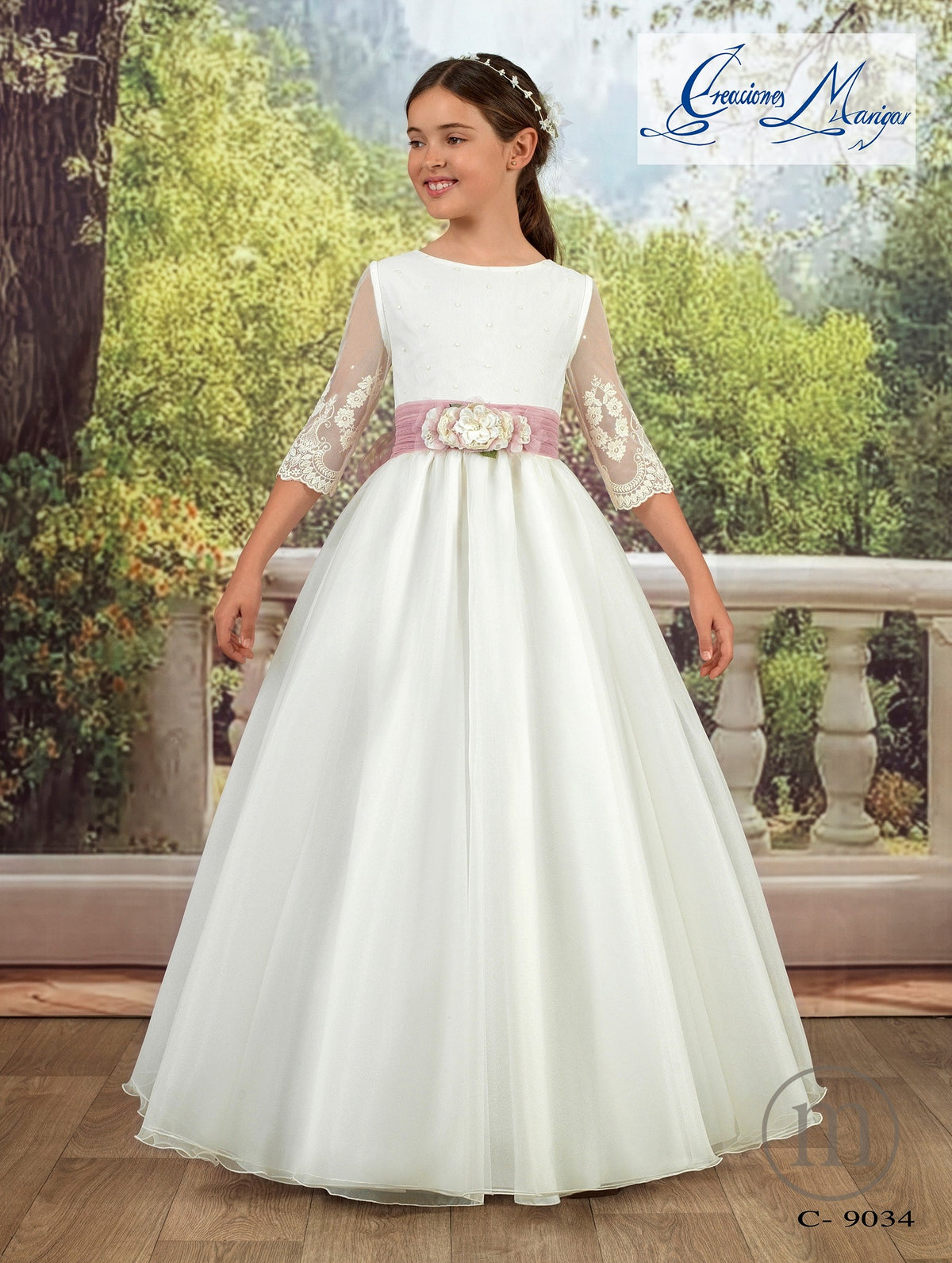 C-9034 Vestido Comunión Capa