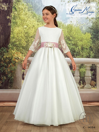 C-9034 Vestido Comunión Capa