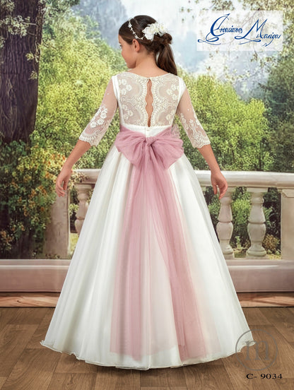 C-9034 Vestido Comunión Capa