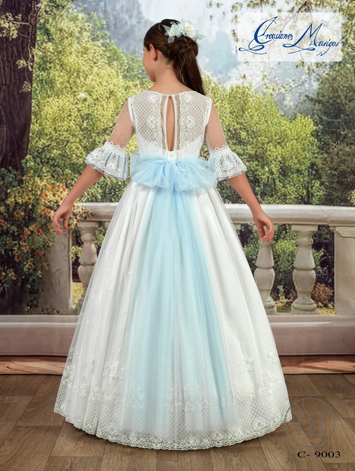 C-9003 Vestido Comunión Tul Bordado