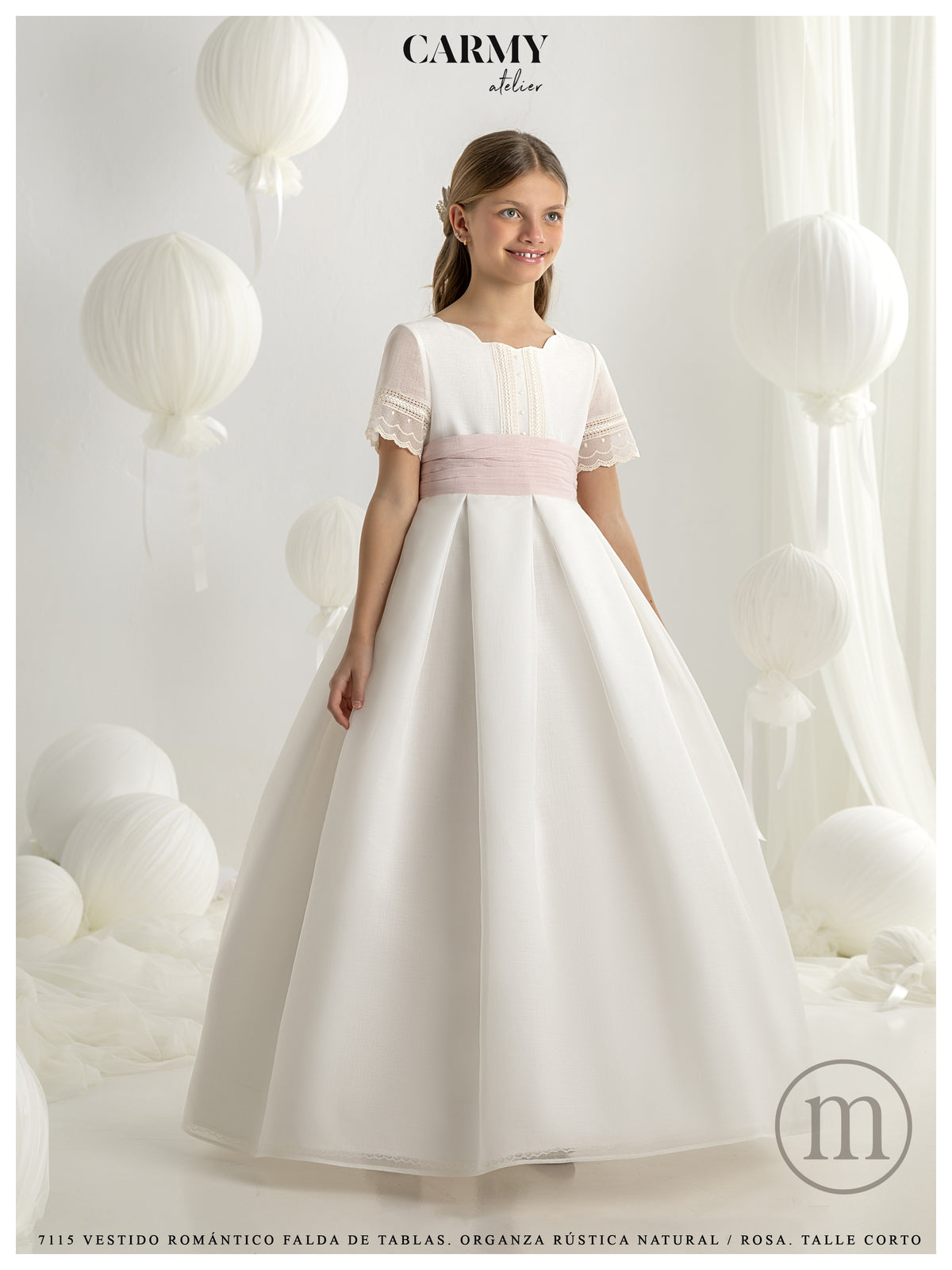 7115 Vestido Comunión Clásico Tablas