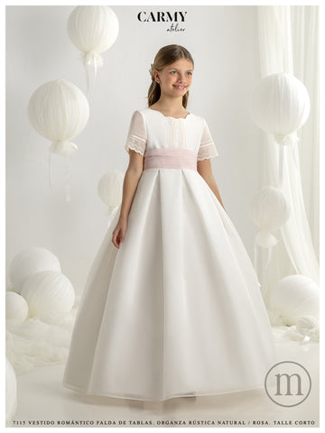 7115 Vestido Comunión Clásico Tablas