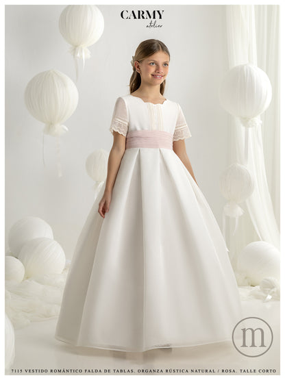 7115 Vestido Comunión Clásico Tablas