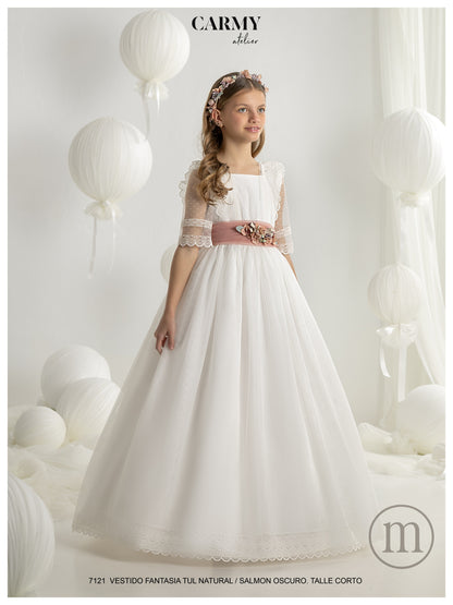 7121 Vestido Comunión Tul Romántico