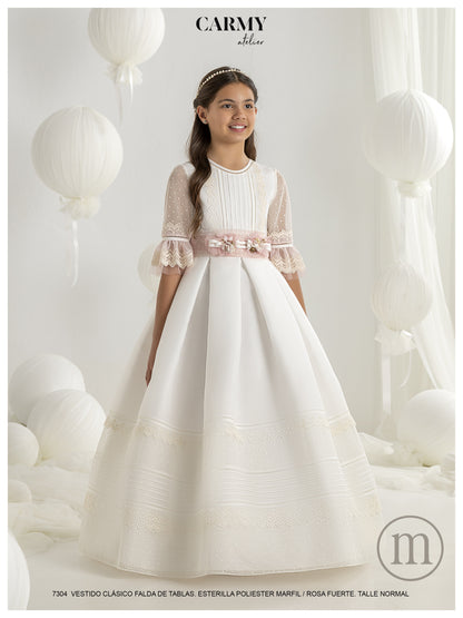 7304 Vestido Comunión Clásico Tablas