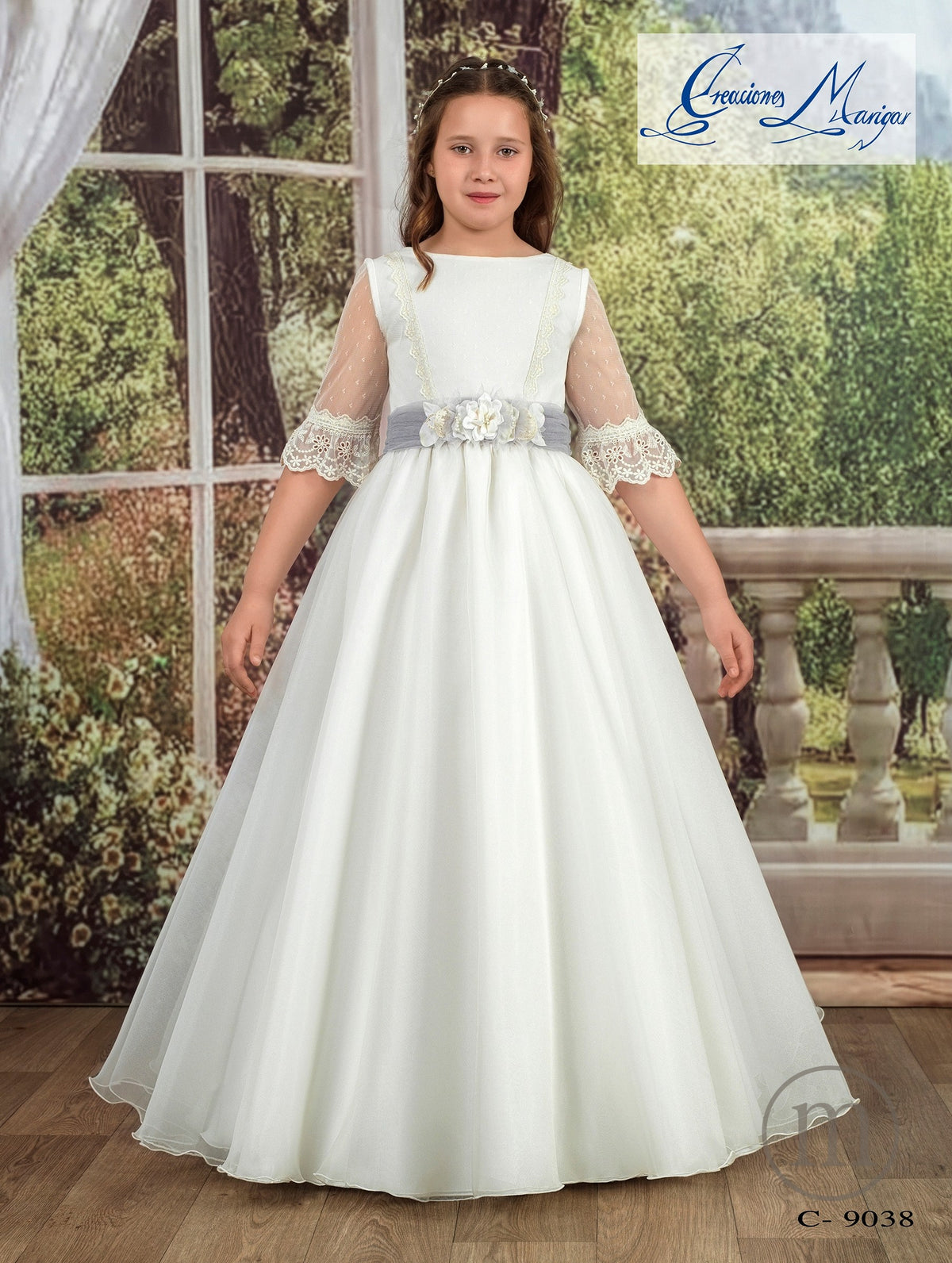 C-9038 Vestido Comunión Capa