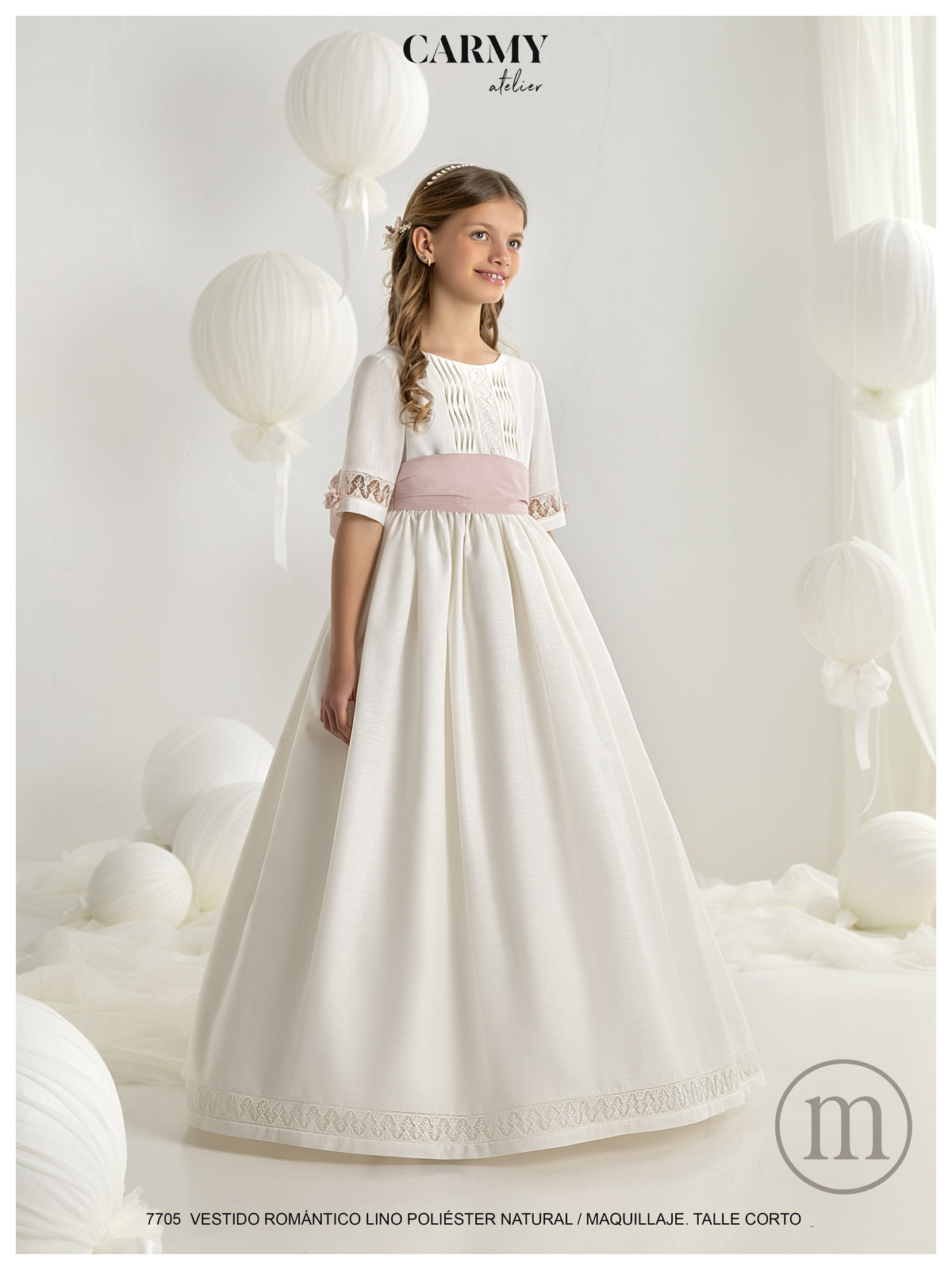 7705 Vestido Comunión Romántico