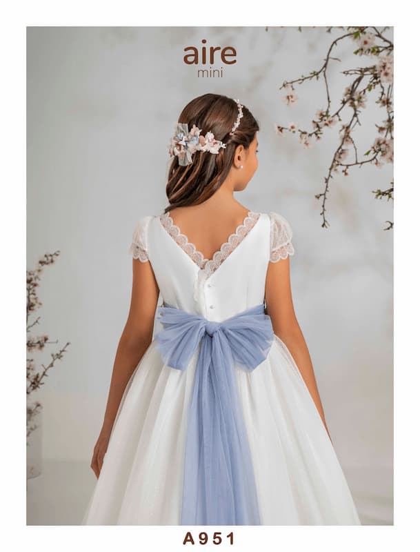 A951 Vestido Comunión Romántico Organza Tul