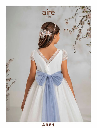 A951 Vestido Comunión Romántico Organza Tul