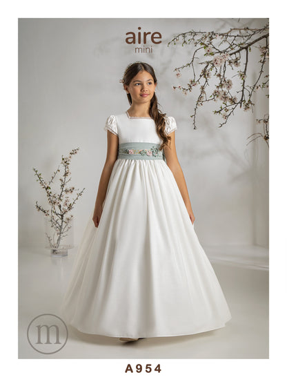 954 Vestido Comunión Romántico Lino