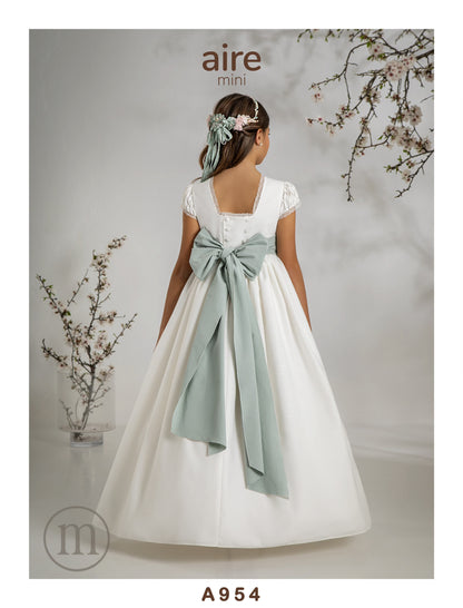 954 Vestido Comunión Romántico Lino