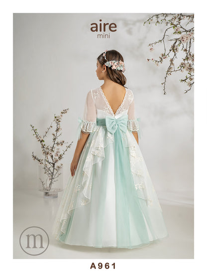 961 Vestido Comunión Romántico Tul Bordado