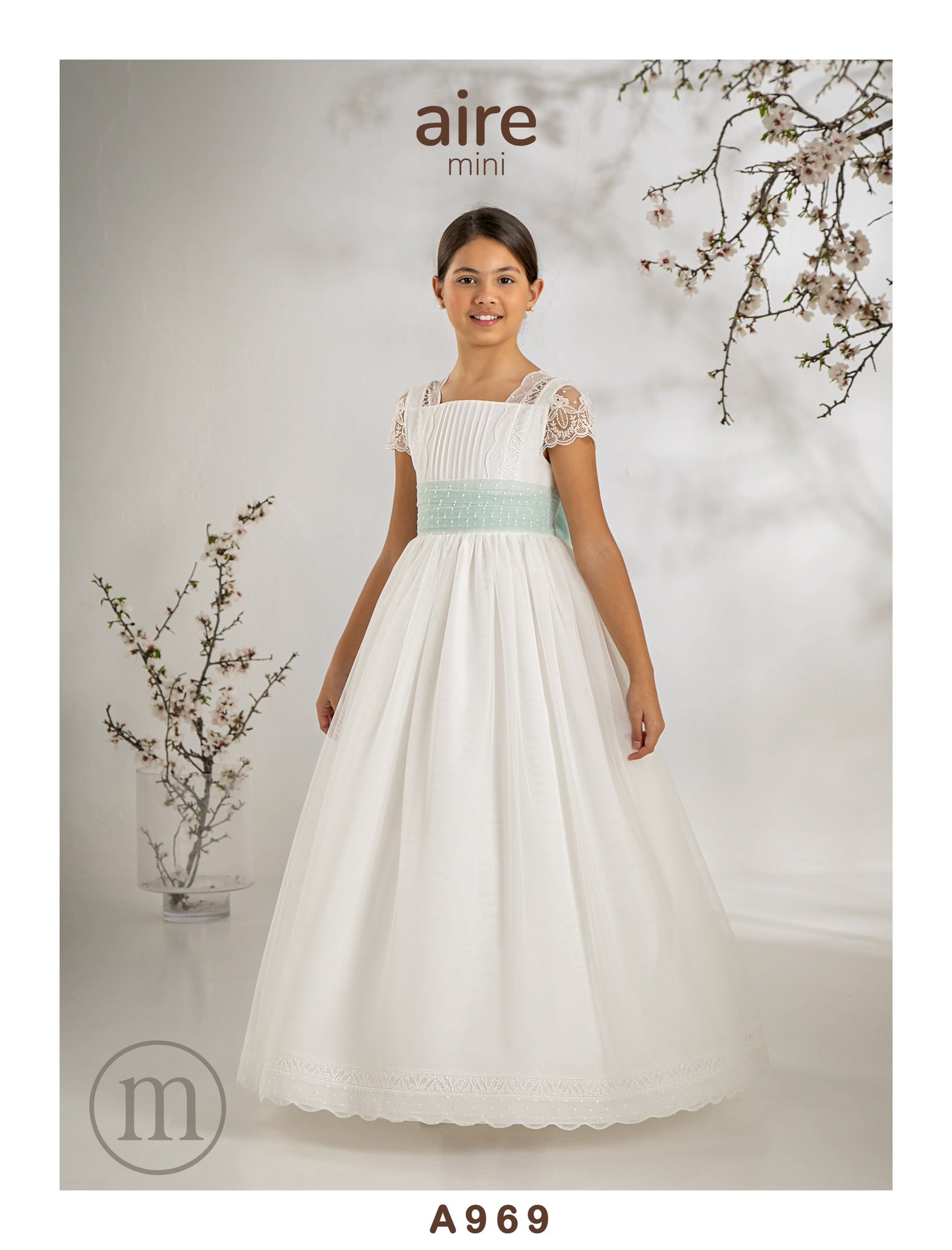 A969 Vestido Comunión Romántico Tul