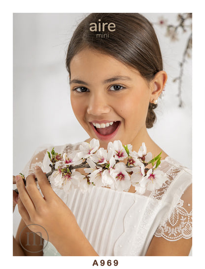 A969 Vestido Comunión Romántico Tul