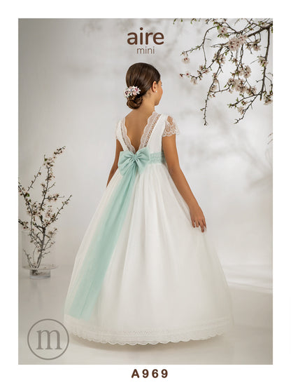 A969 Vestido Comunión Romántico Tul
